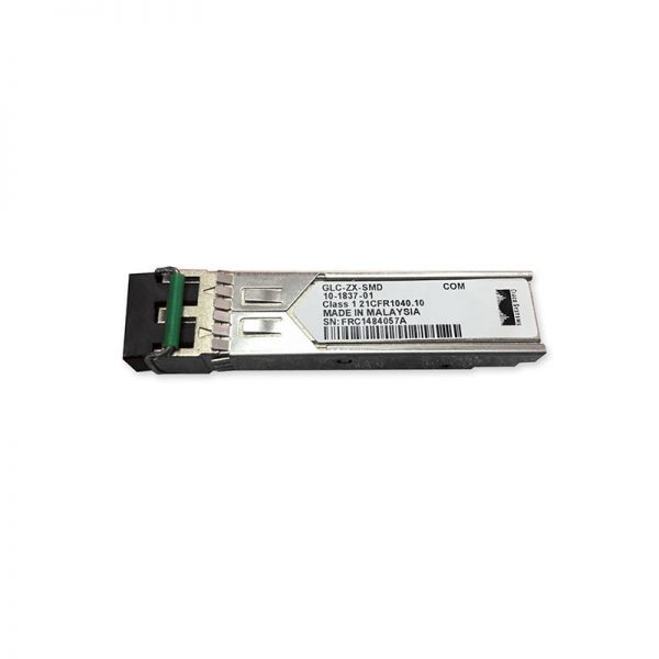 Cisco 1000BASE-ZX SFP Transceiver Module - For Data Networking, Optical Network - 1 x LC 1000Base-ZX Network - Optical Fiber - Single-mode - Gigabit Ethernet - 1000Base-ZX - 1 Gbit/s - GLC-ZX-SMD-RF Cisco 1000BASE-ZX SFP Transceiver Module - For Data Networking, Optical Network - 1 x LC 1000Base-ZX Network - Optical Fiber - Single-mode - Gigabit Ethernet - 1000Base-ZX - 1 Gbit/s - GLC-ZX-SMD-RF