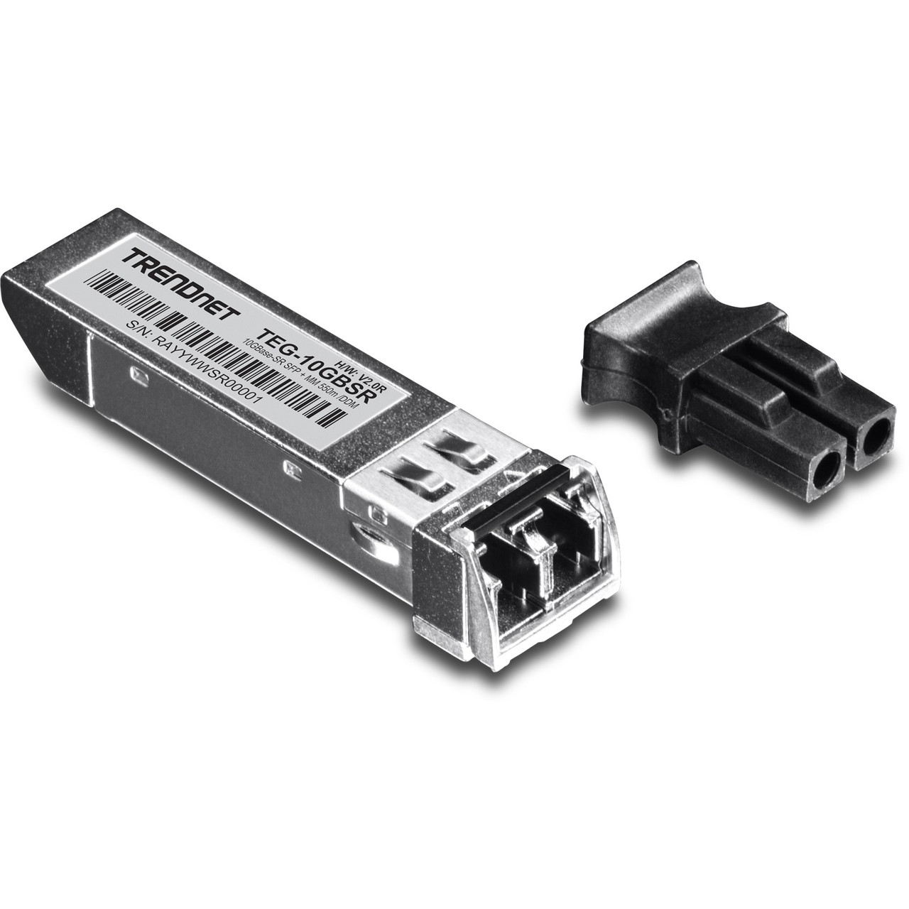 Trendnet SFP to RJ45 10GBASE-SR SFP+ Multi Mode LC Module; TEG-10GBSR; Up to 550 m (1;804 Ft.); Hot Pluggable SFP+ Transceiver; 850nm Wavelength; Duplex LC Connector; DDM Support; Lifetime Protection - TEG-10GBSR