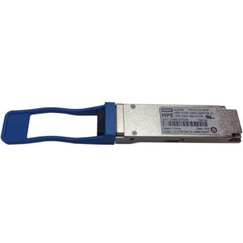 HPE X150 100G QSFP28 LC LR4 10km SM Transceiver - For Optical Network, Data Networking - 1 x LC 100GBase-LR4 Network - Optical Fiber - Single-mode - 100 Gigabit Ethernet - 100GBase-LR4 - JL275A