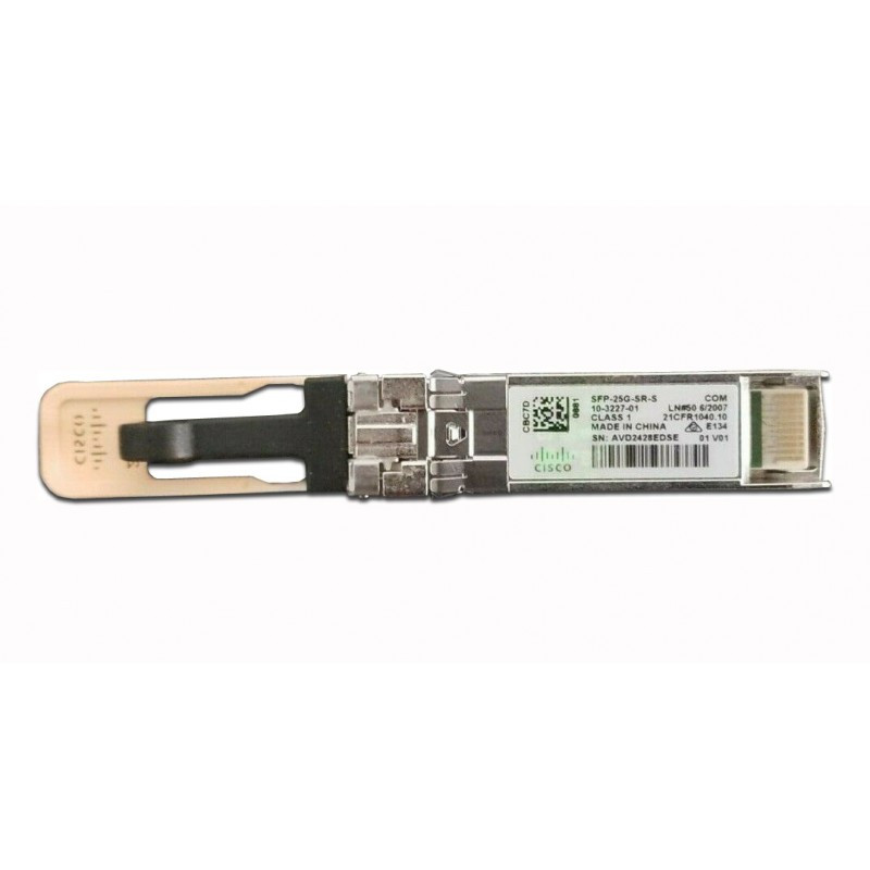Cisco 25GBase-SR SFP28 Module For MMF - For Optical Network, Data Networking - 1 x LC/PC Duplex 25GBase-SR Network - Optical Fiber - 50 µm - Multi-mode - 25 Gigabit Ethernet - 25GBase-SR - SFP-25G-SR-S=
