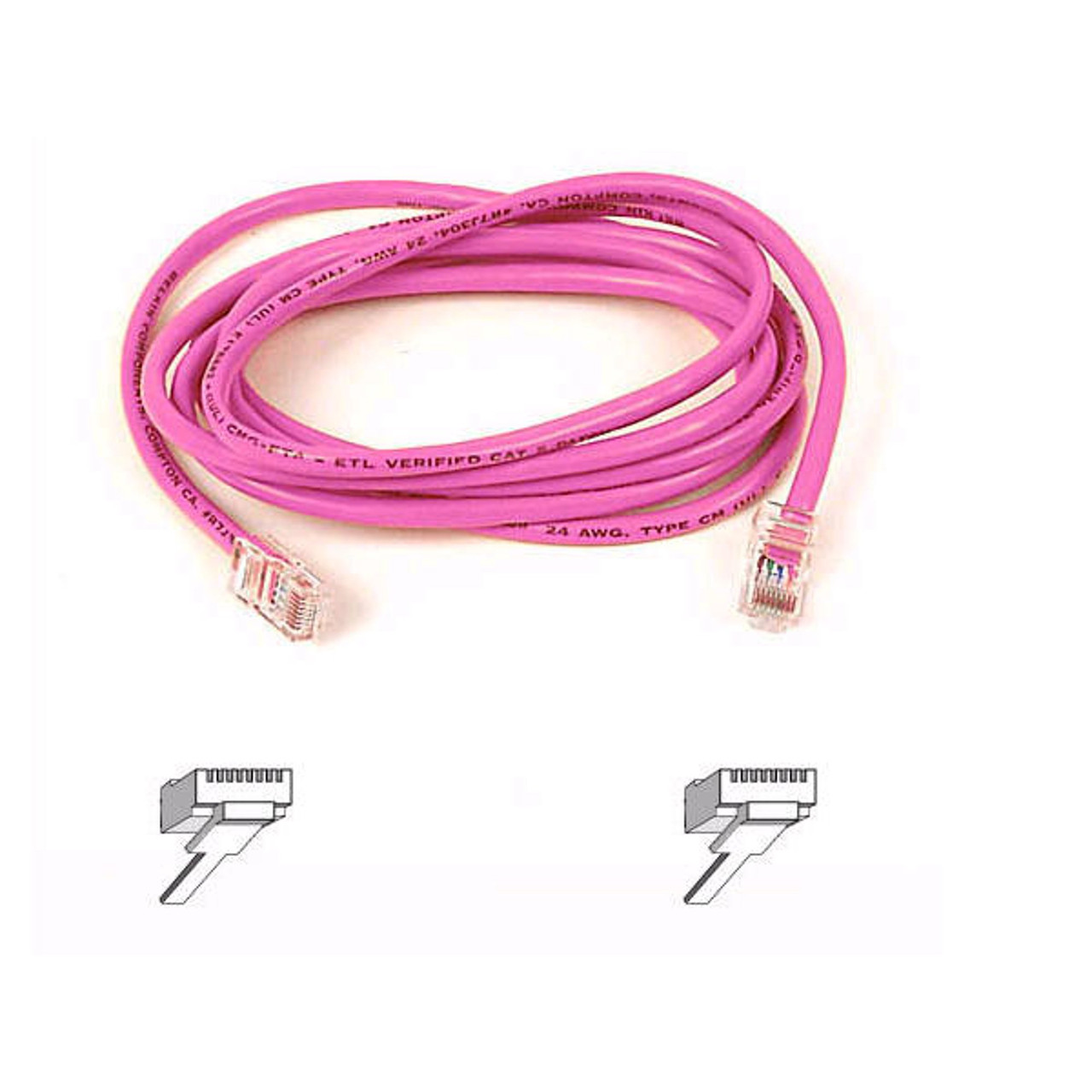 Belkin Patch cable - RJ-45 (M) - RJ-45 (M) - 4 ft - ( CAT 5 ) - pink. - A3L791-04-PNK