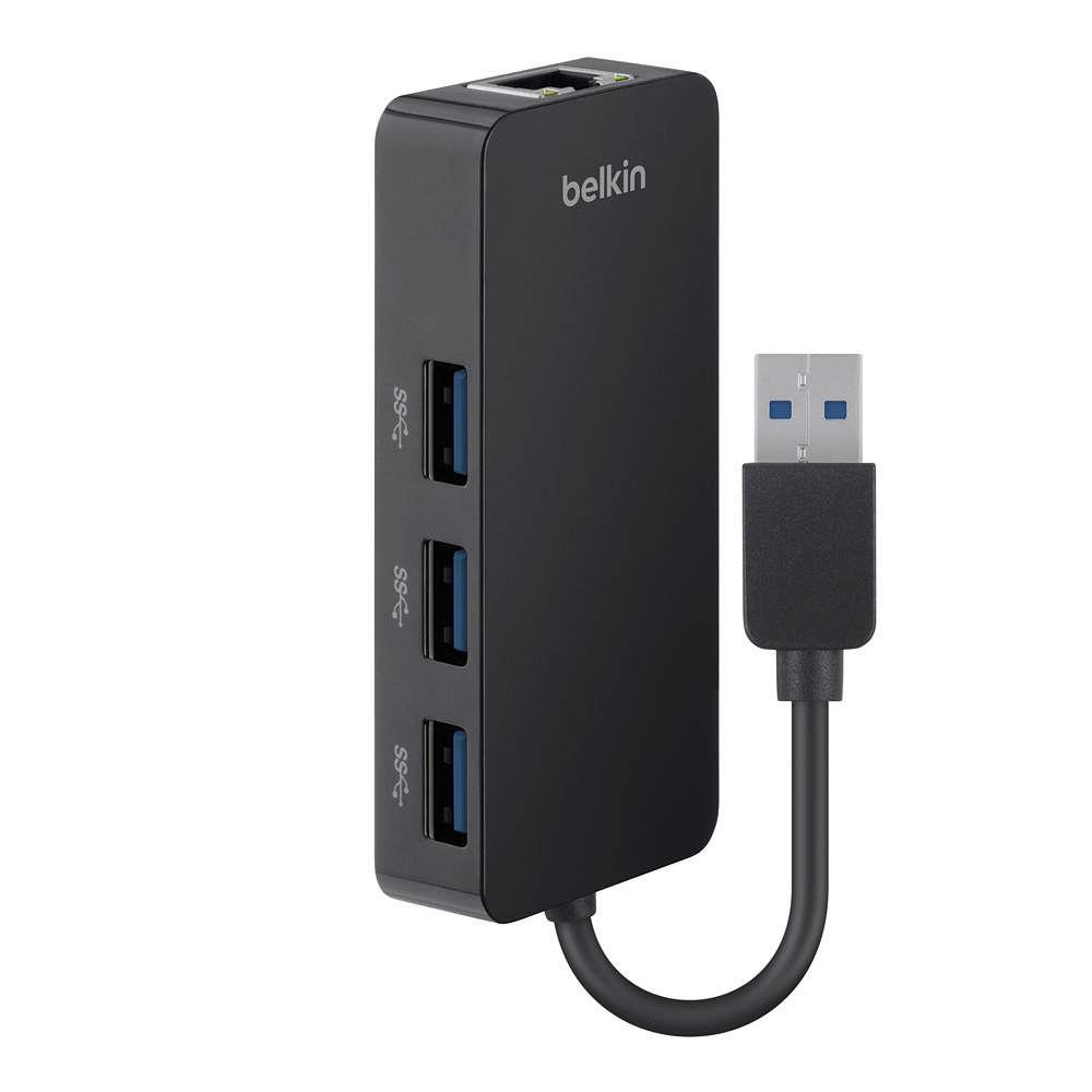 Belkin USB 3.0 3-PORT HUB WITH GIGABIT ETHERNET ADAPTER. - B2B128TT Belkin USB 3.0 3-PORT HUB WITH GIGABIT ETHERNET ADAPTER. - B2B128TT