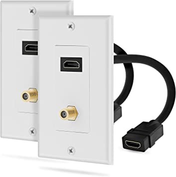 Belkin Wall plate - Left Connector(s): 1 x 19 pin HDMI Type A - female. - AV360-HLH11-WP