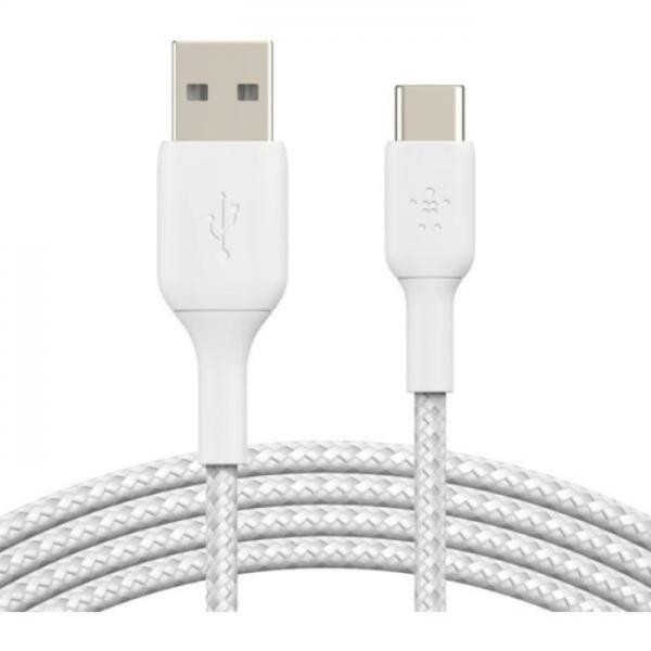 Belkin Braided USBC to USBC Cable 1m White. - CAB004BT1MWH