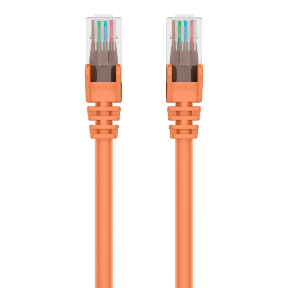 Belkin Patch Cable - RJ-45 - Male - RJ-45 - Male - Unshielded twisted pair (UTP) - 40 feet - EIA/TIA-568 Category 6 - Red. - A3L980-08-PUR-S