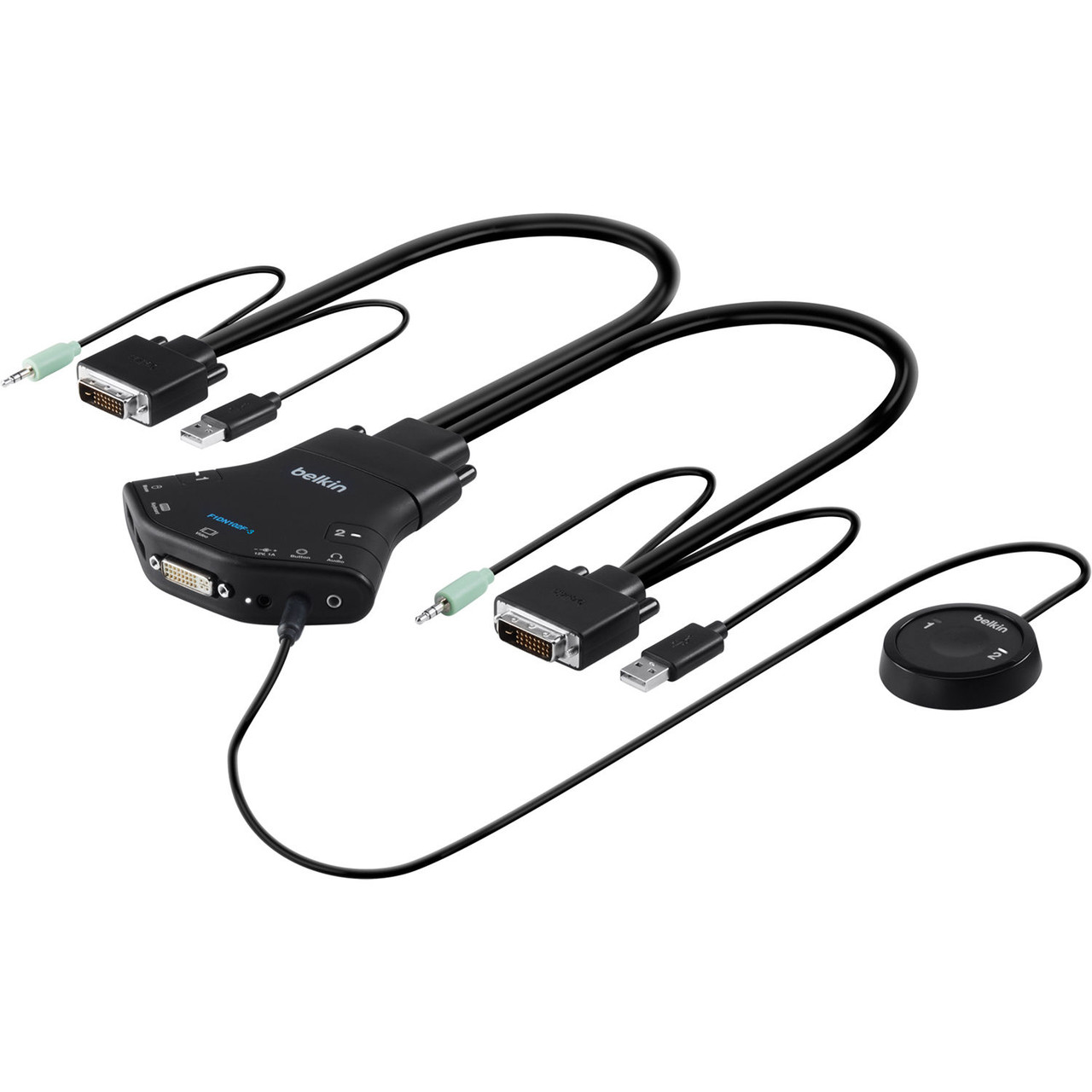 Belkin SECURE FLIP 2-PORT 2-HEAD DP SKVM W/AUD AND REMOTE. - F1DN202FLP-DP-3