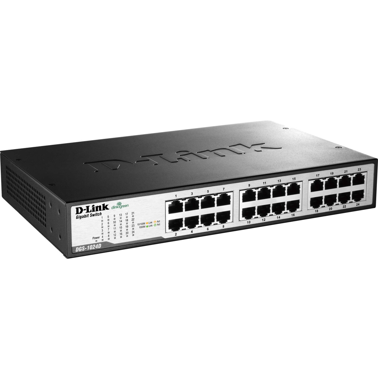 D-Link 24-Port Gigabit Unmanaged Metal Desktop or Rackmount Switch - 24-Port Gigabit Unmanaged Metal Desktop or Rackmount Switch RACKMOUNT/DESKTOP - DGS-1024D