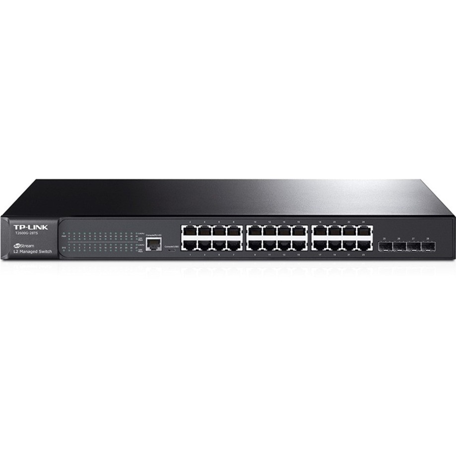 TP-Link JetStream 24-Port Gigabit L2 Managed Switch with 4 SFP Slots - T2600G-28TS