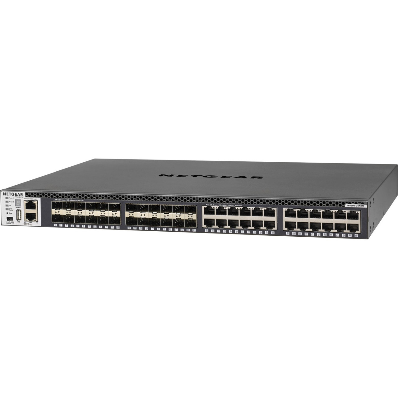 Netgear M4300 Stackable Managed Switch With 48X10G Including 24X10Gbase-T And 24Xsfp+ Layer 3 - 24 Ports - Manageable - 10 Gigabit Ethernet, Gigabit Ethernet - 10Gbase-T, 10Gbase-X - 3 Layer Supported - Xsm4348S-100Nes