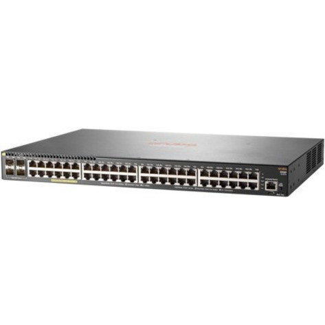 HPE 2930F 48G PoE+ 4SFP Switch - 48 Ports - Manageable - Gigabit Ethernet - 10/100/1000Base-T, 1000Base-X - 3 Layer Supported - Modular - 4 SFP Slots - Twisted Pair, Optical Fiber - 1U High - Desktop, Rack-mountable - JL262A#ABA