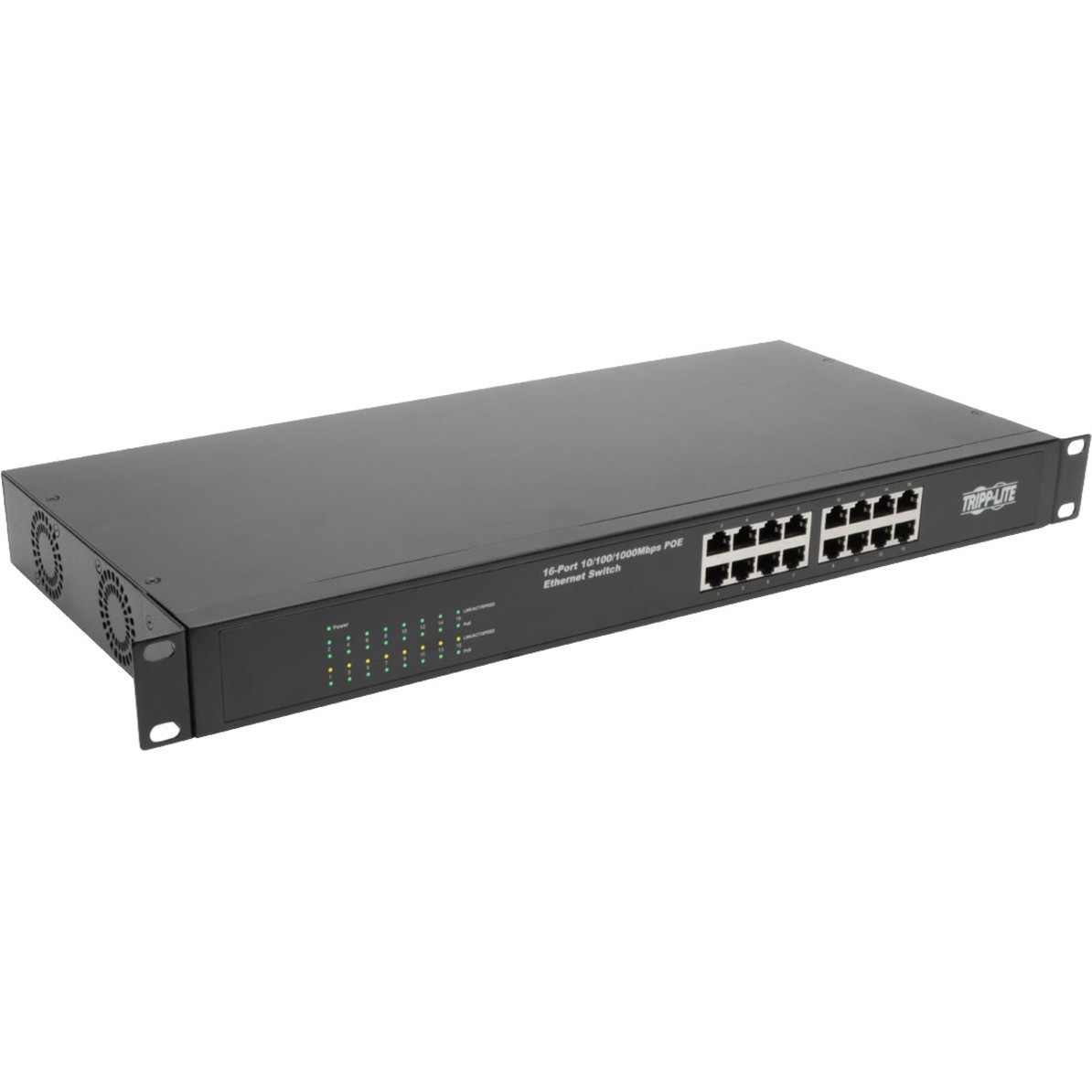 Eaton Tripp Lite 16-Port Gigabit Ethernet Switch Unmanaged w/PoE+ 230W Metal 1URM - NG16POE