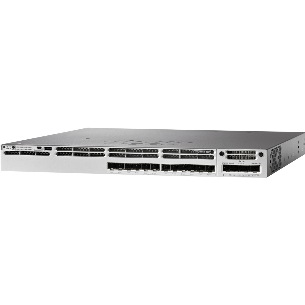 Cisco Catalyst WS-C3850-16XS Ethernet Switch - Manageable - 10 Gigabit Ethernet - 10GBase-X - Refurbished - 3 Layer Supported - Optical Fiber - 1U High - Rack-mountable - WS-C3850-16XS-E-RF