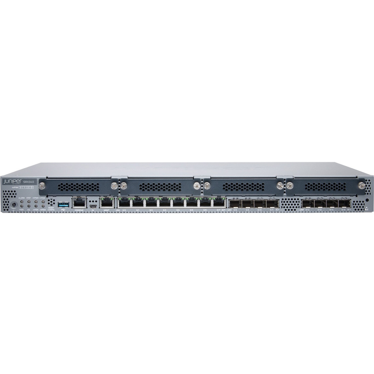Juniper SRX340 Router - 8 Ports - Management Port - 12 - Gigabit Ethernet - 1U - Rack-mountable - 1 Year - Srx340