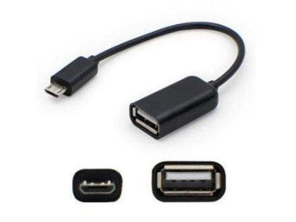AddOn 12.7cm (5.00in) Micro-USB Male to USB 2.0 (A) Female Black On-the-Go Cable - USBOTG