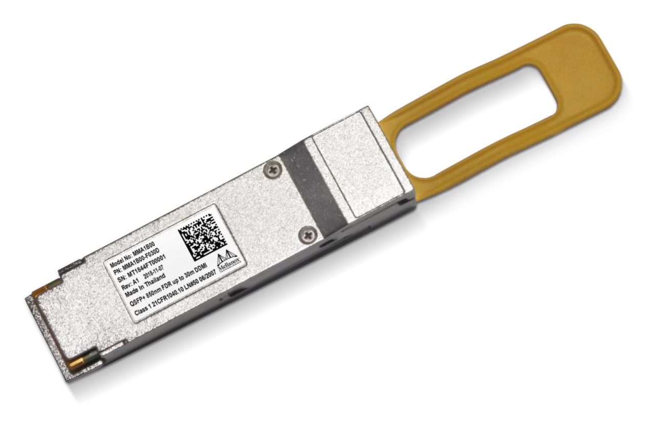 Nvidia Mellanox - QSFP+ transceiver module - 40 Gigabit LAN - 40GBASE-SR4 - MPO multi-mode - up To 98 ft - 850 nm - MMA1B00-F030D