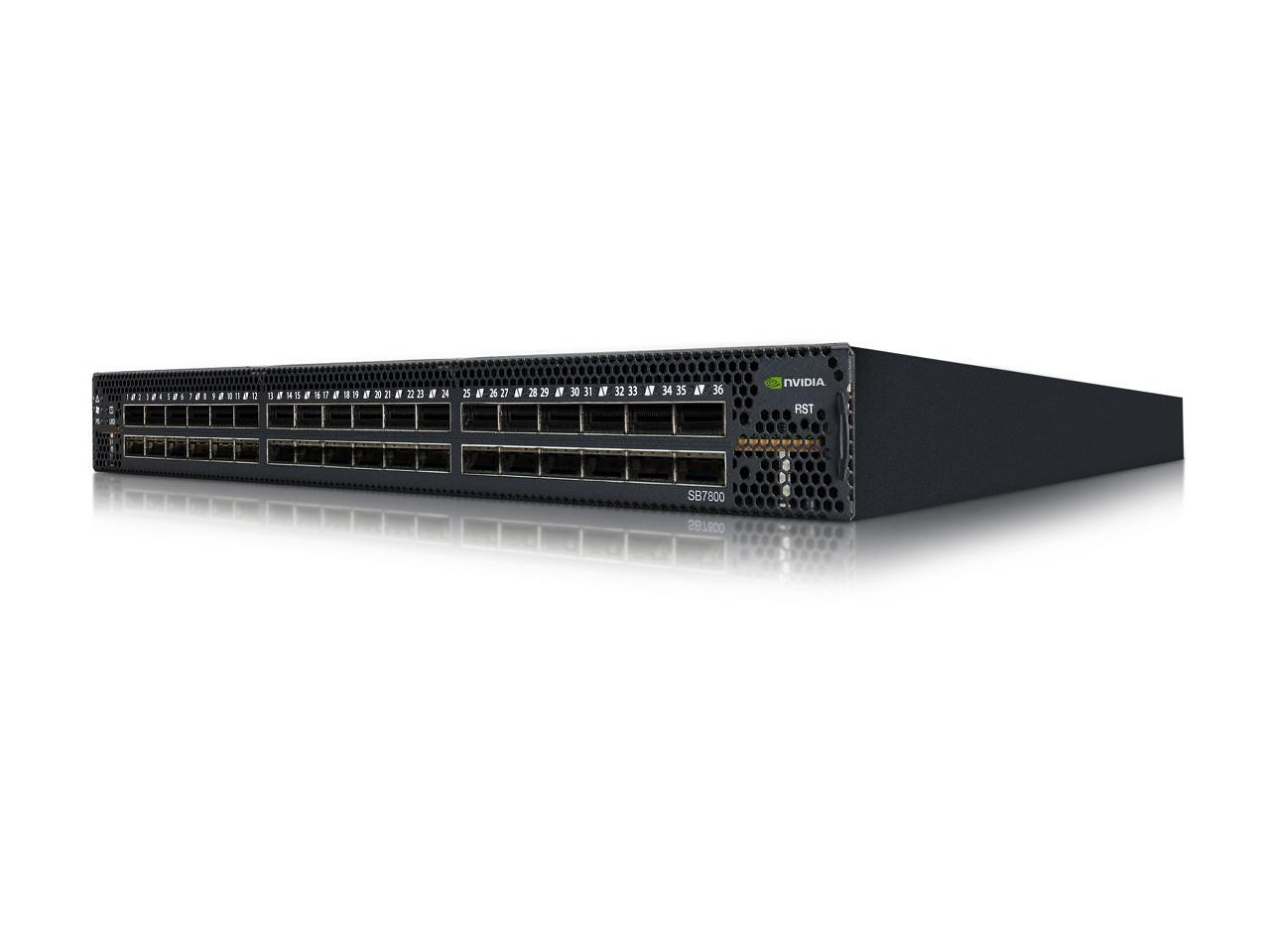 Nvidia Mellanox Switch-IB 2 SB7800 - Switch - smart - 36 x 100 Gigabit QSFP28 - front To back airflow - rack-mountable - MSB7800-ES2F