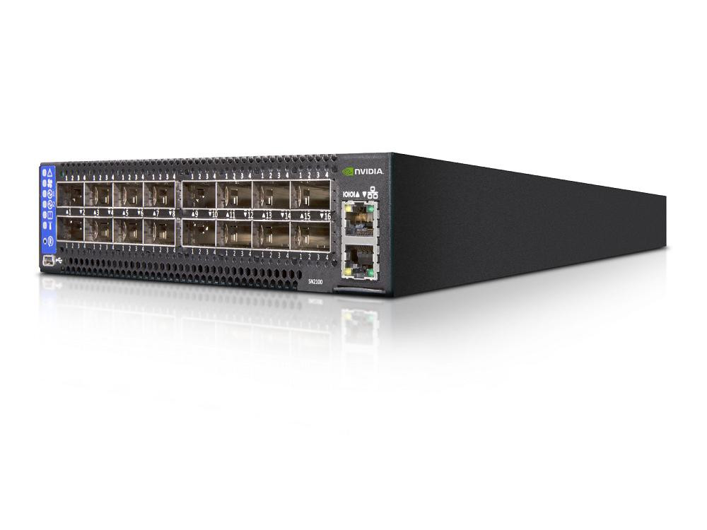 Nvidia Mellanox Spectrum SN2100 - Switch - L3 - managed - 16 x 100 Gigabit QSFP28 - front To back airflow - rack-mountable -MSN2100-CB2R