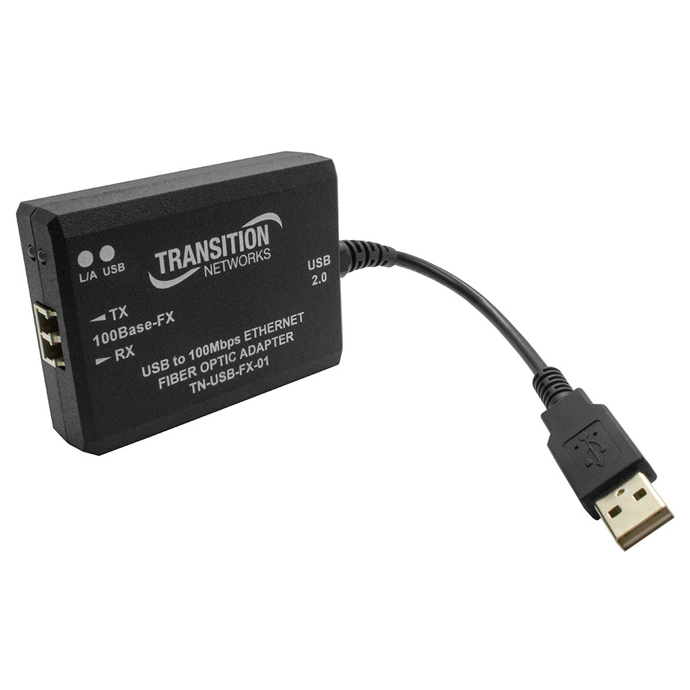Transition Fast Ethernet Card - USB 2.0 - 1 Port(s) - Optical Fiber - 100Base-FX - TN-USB-FX-01(LC)