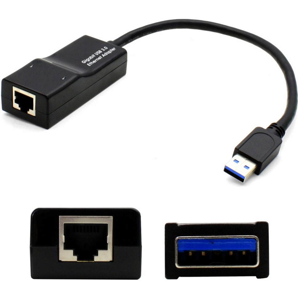 AddOn Lenovo 4X90E51405 Compatible USB 3.0 (A) Male to RJ-45 Female Black Adapter - 4X90E51405-AO - 6E3706