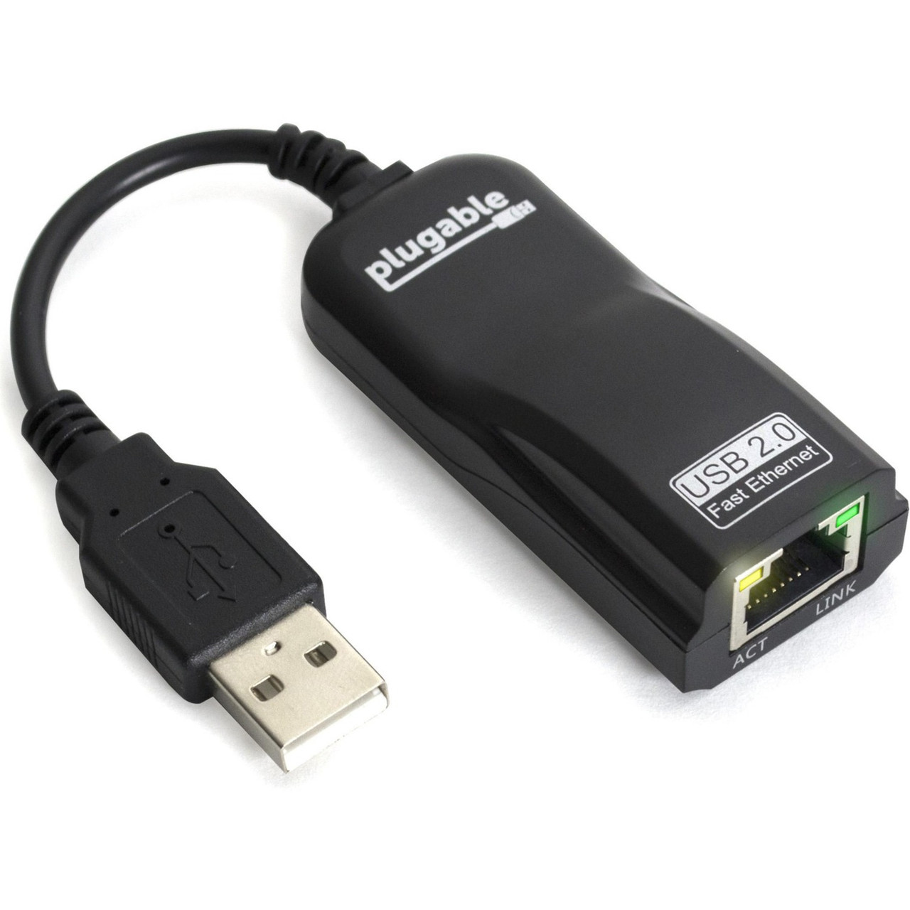 Plugable USB 2.0 to Ethernet Fast 10/100 LAN Wired Network Adapter - Compatible with Chromebook, Windows, Linux - USB2-E100