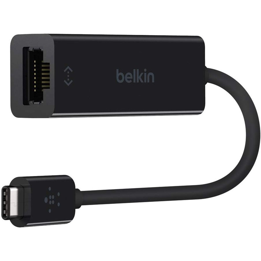 Belkin USB-C to Gigabit Ethernet Adapter - USB 3.1 - 1 Port(s) - 1 - Twisted Pair - 10/100/1000Base-T - Desktop - F2CU040BTBLK