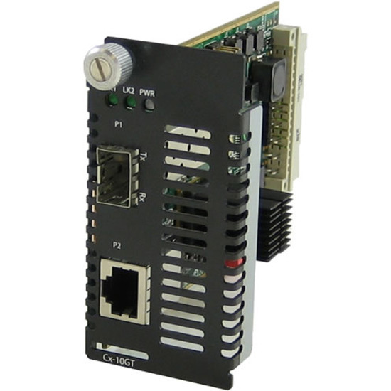 Perle 10 Gigabit Ethernet Media Converter Module - 1 x Network (RJ-45) - 10GBase-T - 1 x Expansion Slots - 1 x SFP+ Slots - Internal - 5061550