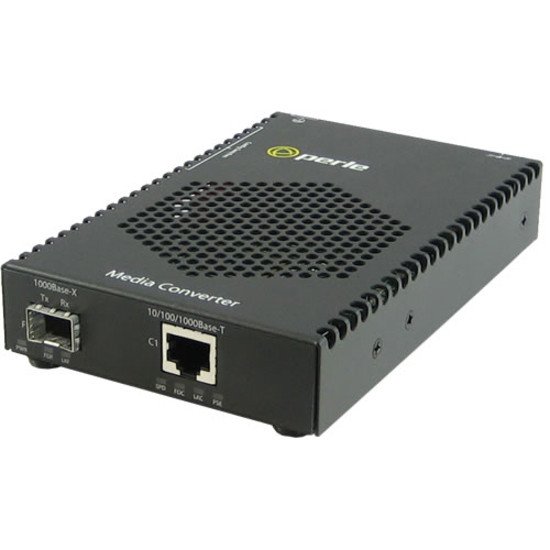 Perle S-1110PP-SFP-XT Media Converter - 1x PoE+ (RJ-45) Ports - 10/100/1000Base-T - 1 x SFP Slots - Rail-mountable, Rack-mountable, Desktop, Wall Mountable - 05090660 Perle S-1110PP-SFP-XT Media Converter - 1x PoE+ (RJ-45) Ports - 10/100/1000Base-T - 1 x SFP Slots - Rail-mountable, Rack-mountable, Desktop, Wall Mountable - 05090660