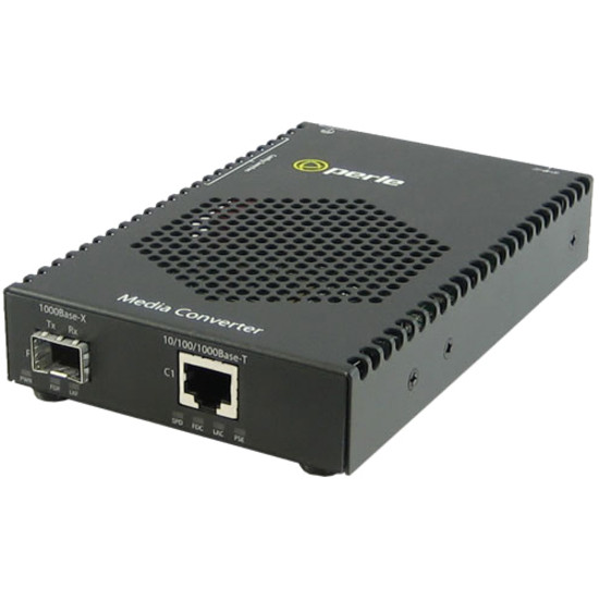 Perle S-1110P-M2SC05-XT Media Converter - 1x PoE (RJ-45) Ports - 1 x SC Ports - Multi-mode - 10/100/1000Base-T, 1000Base-SX - 0.55 km - Desktop, Rail-mountable, Rack-mountable, Wall Mountable - 05090500