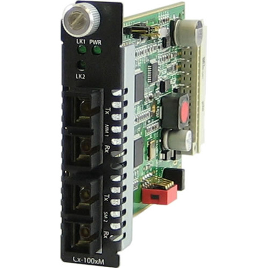 Perle CM-100MM-S2SC120 Media Converter - 2 x SC Ports - 100Base-FX, 100Base-ZX - 120 km - Internal - 05062120 Perle CM-100MM-S2SC120 Media Converter - 2 x SC Ports - 100Base-FX, 100Base-ZX - 120 km - Internal - 05062120