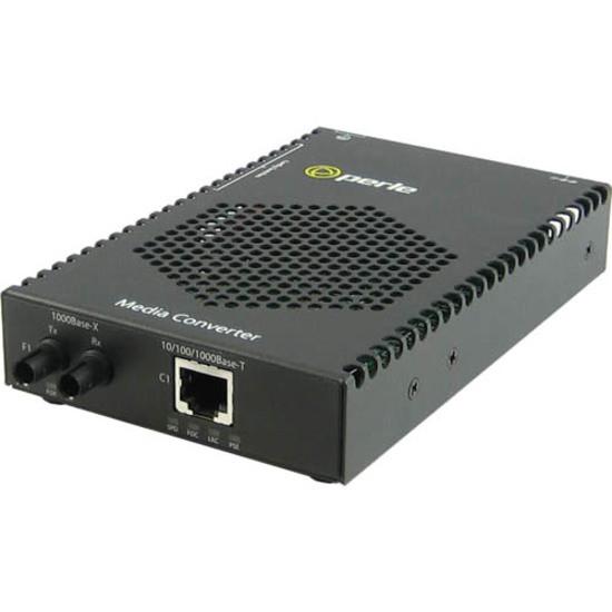 Perle S-1110PP-S2ST40 Media Converter - 1x PoE+ (RJ-45) Ports - 1 x ST Ports - 1000Base-EX, 10/100/1000Base-T - Rail-mountable, Rack-mountable, Wall Mountable - 5081074