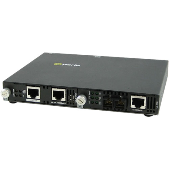 Perle SMI-110-S2SC80 Media Converter - 2 x Network (RJ-45) - 1 x SC Ports - Management Port - 100Base-TX, 100Base-FX - 80 km - External, Rail-mountable, Rack-mountable, Wall Mountable - 05070994