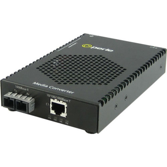 Perle S-1110PP-S2SC40 Media Converter - 1x PoE+ (RJ-45) Ports - 1 x SC Ports - 1000Base-EX, 10/100/1000Base-T - 24.85 Mile - Rail-mountable, Rack-mountable, Wall Mountable - 5081064