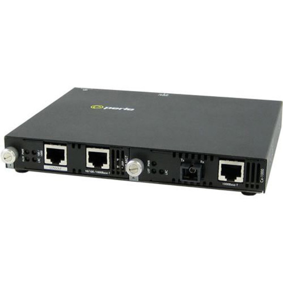 Perle SMI-1110-S1SC80D Media Converter - 2 x Network (RJ-45) - 1 x SC Ports - Management Port - 10/100/1000Base-T, 1000Base-BX - 80 km - Rail-mountable, Rack-mountable, Wall Mountable - 05070864