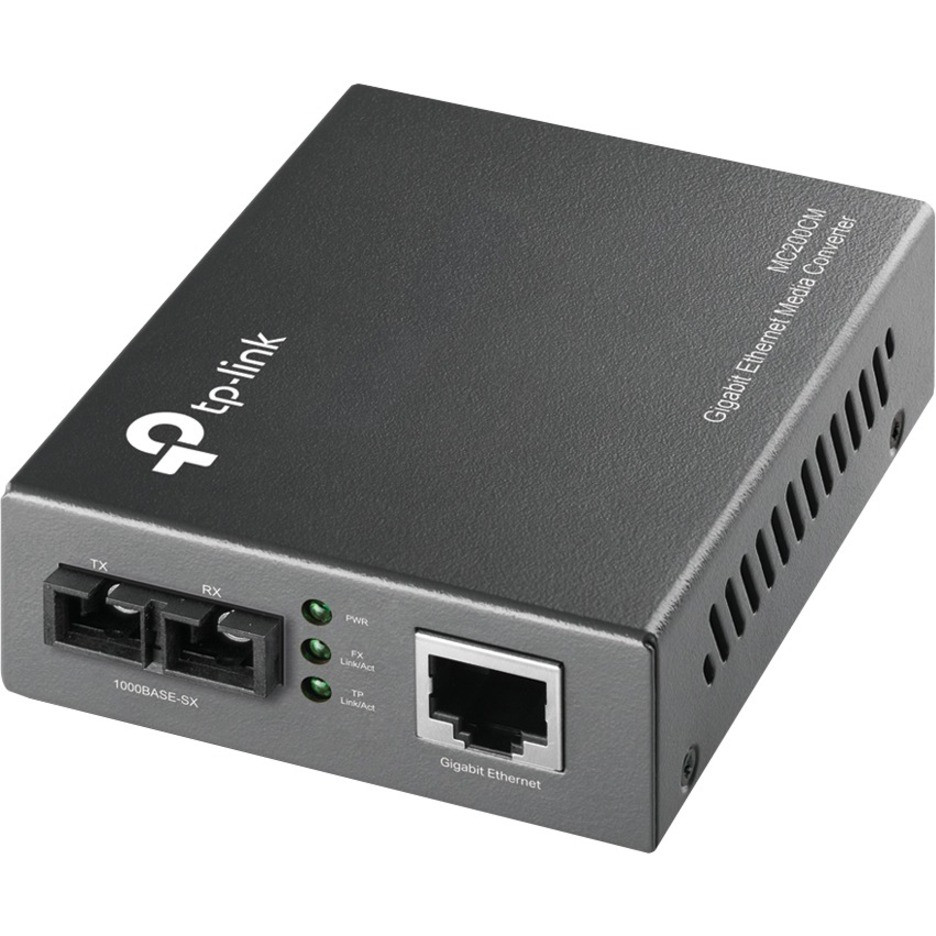 TP-Link MC200CM - Gigabit SFP to RJ45 Fiber Media Converter - Black - MC200CM