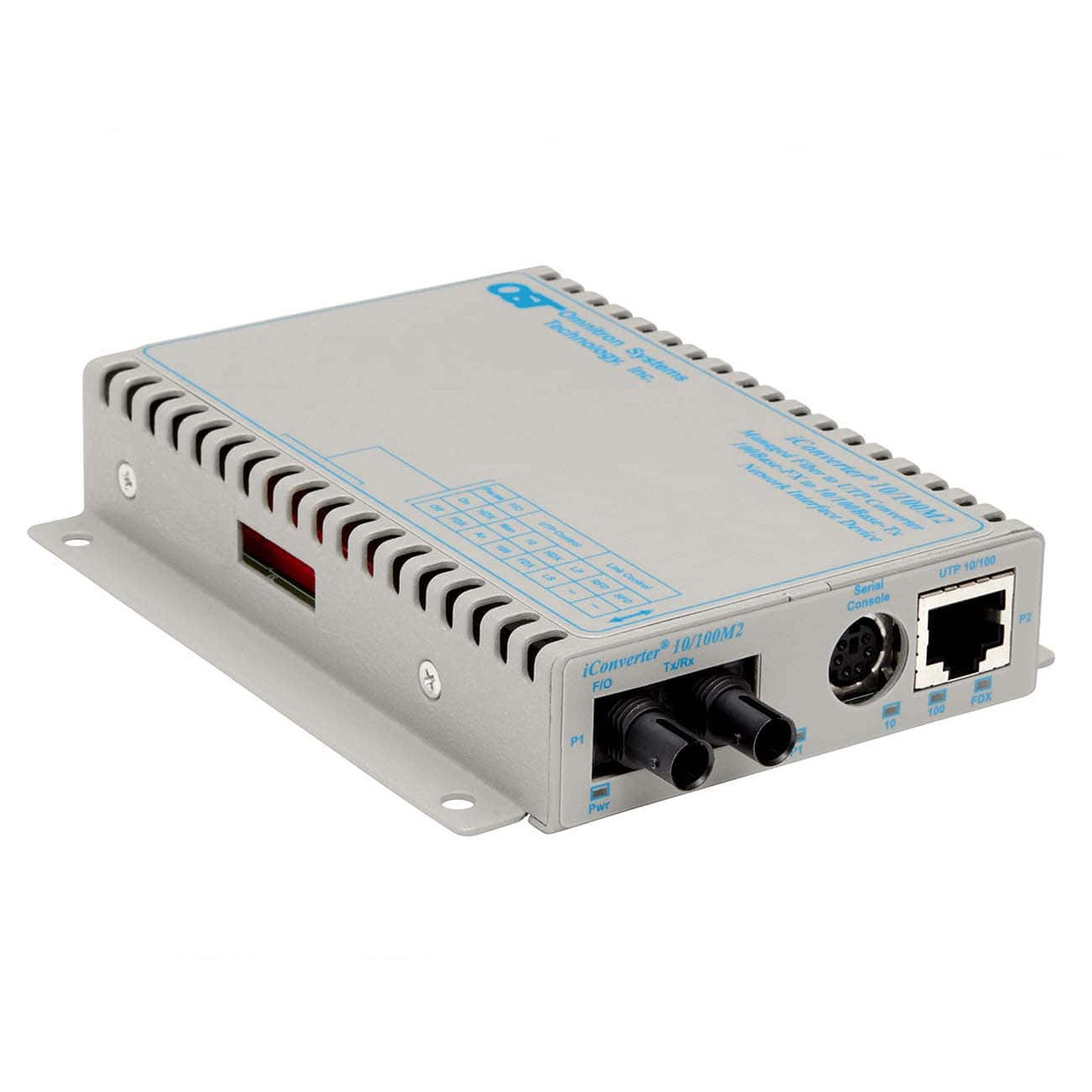 Omnitron iConverter 10/100M Media Converter and Network Interface Device - 1 x RJ-45 , 1 x ST Duplex - 10/100Base-TX, 100Base-FX - 8900-0-DW