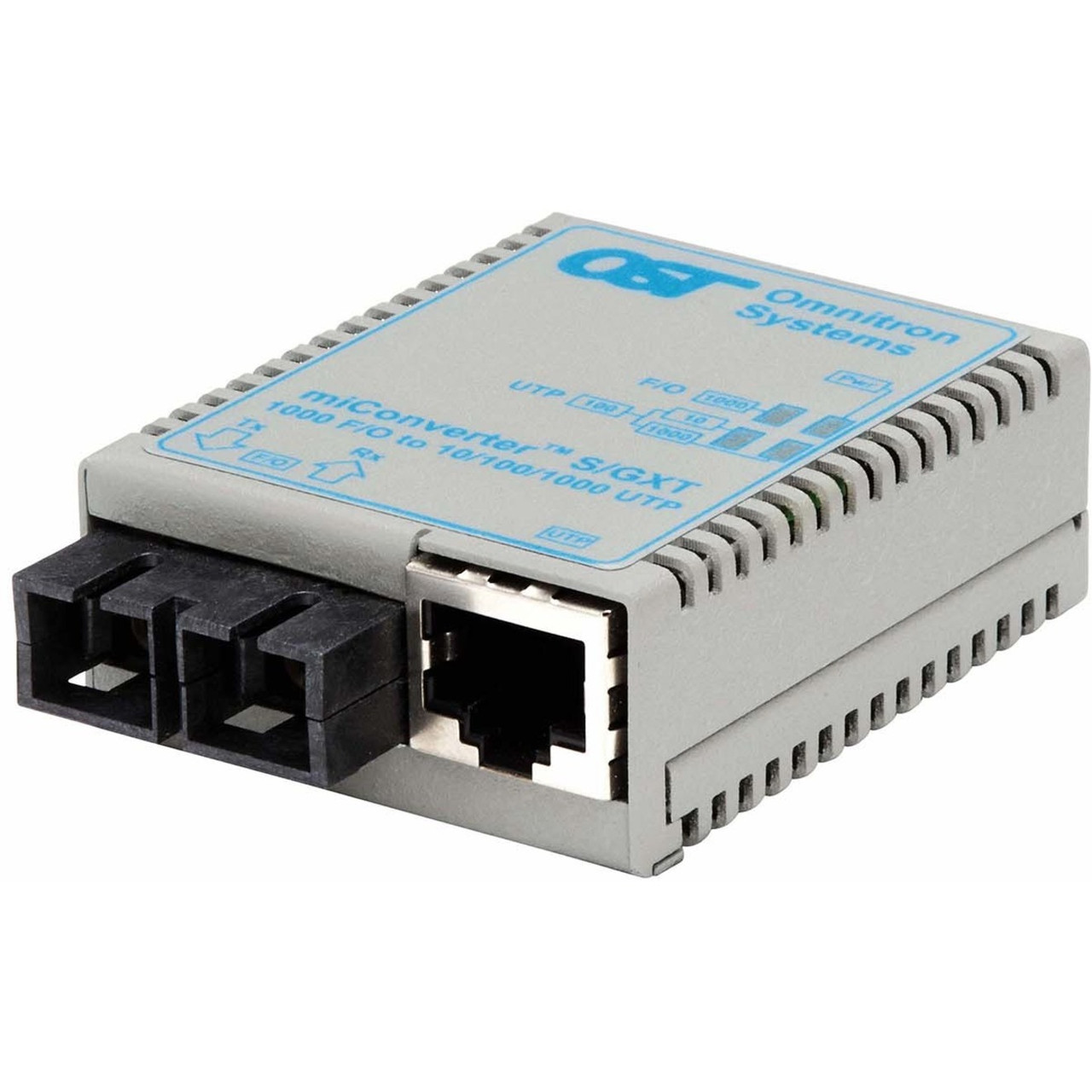 Omnitron miConverter/S 10/100/1000 Gigabit Ethernet Fiber Media Converter RJ45 SC Multimode 550m - 1 x 10/100/1000BASE-T; 1 x 1000BASE-SX; USB Powered; Lifetime Warranty - 1622-0-6