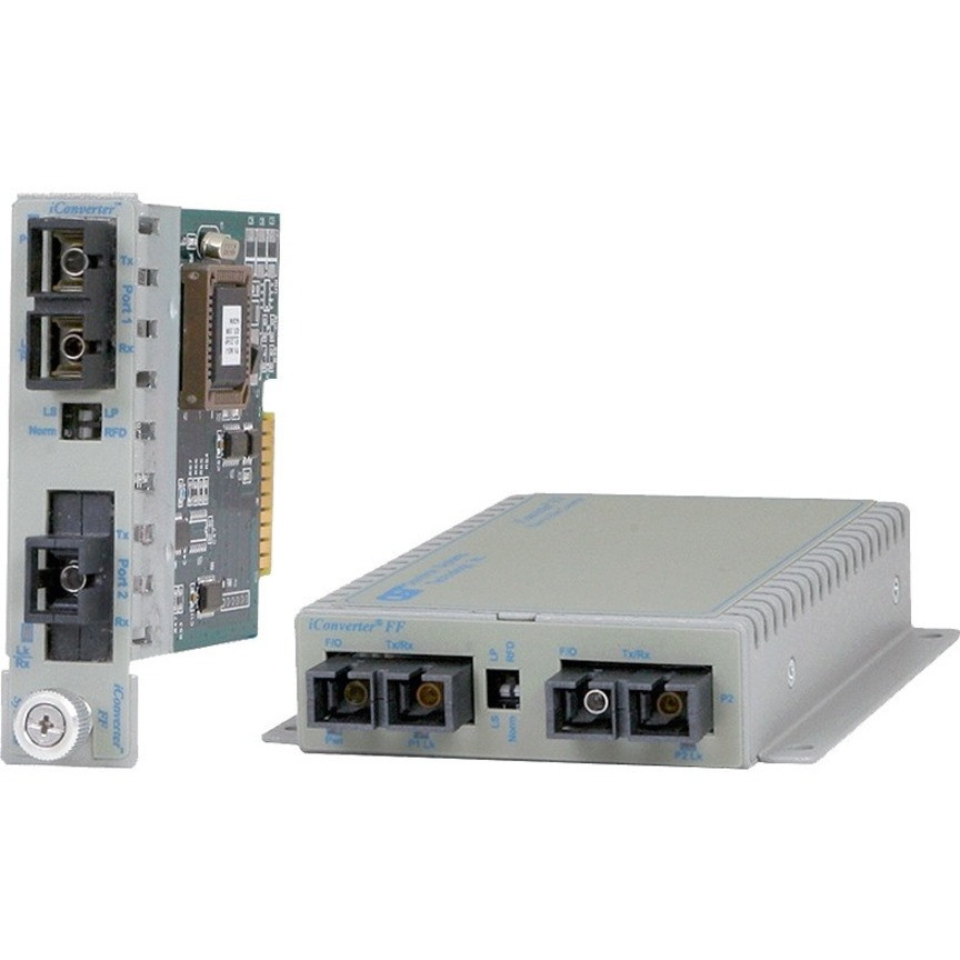Omnitron 100BASE-FX Single-Mode to Multimode Managed Fiber Converter - 2 x SC Ports - DuplexSC Port - Multi-mode, Single-mode - 0.1 mil, 0 mil Fiber - Fast Ethernet - 100Base-FX, 100Base-ZX - 30 km - AC Adapter - 8622-61