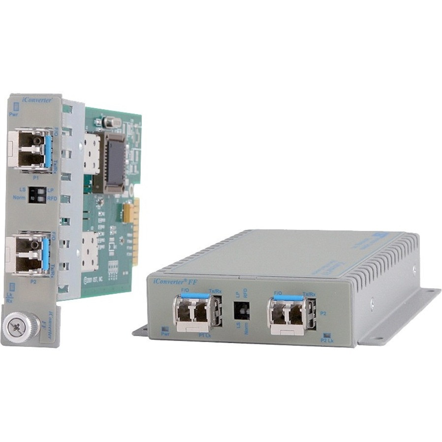 Omnitron SFP to SFP Protocol-Transparent Media Converter and WDM Transponder - Multi-mode, Single-mode - Gigabit Ethernet, Fast Ethernet - 1000Base-X, 100Base-X - 2.0 x Expansion Slots - SFP - 2 x SFP Slots - 8699-0-DW