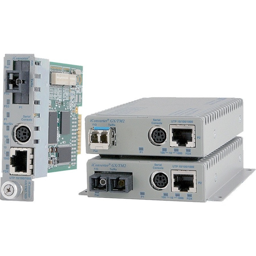 Omnitron iConverter GX/TM2 8926N-0-x Transceiver/Media Converter - 1 x Network (RJ-45) - 1 x LC Ports - DuplexLC Port - Multi-mode - 0 mil Fiber - Gigabit Ethernet - 1000Base-SX, 10/100/1000Base-TX - 0.55 km - Power Supply - 8926N-0-D