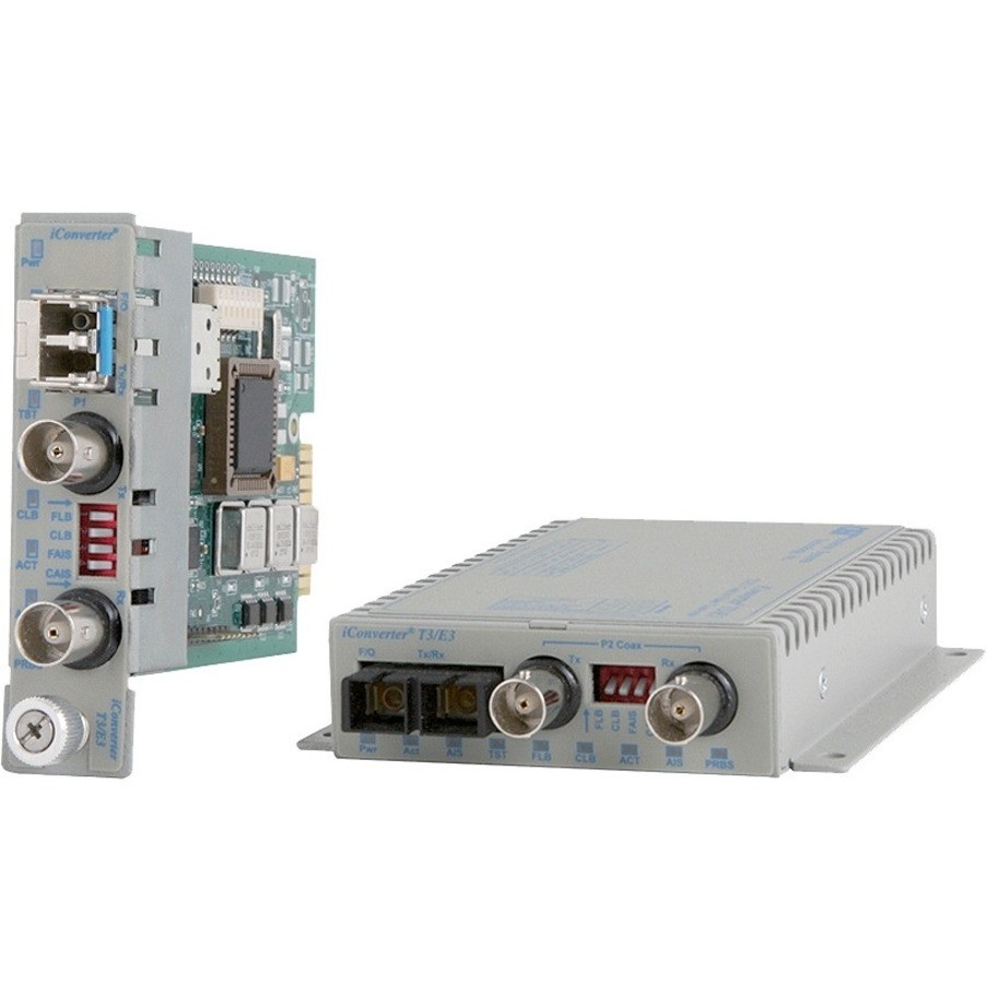Omnitron T3/E3 Managed Media Converter - 1 x LC Ports - DuplexLC Port - Multi-mode - 0.1 mil Fiber - 5 km - Plug-in Module - 8746-0