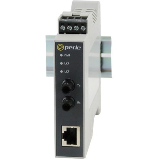 Perle SR-1000-ST70 Transceiver/Media Converter - 1 x Network (RJ-45) - 2 x ST Ports - DuplexST Port - Single-mode - 1550 nm Fiber - Gigabit Ethernet - 1000Base-T, 1000Base-ZX - 70 km - AC Adapter - Rail-mountable- 05091390