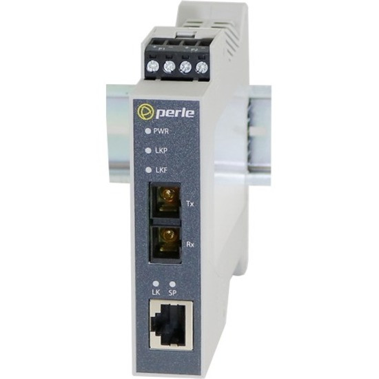 Perle SR-1110-SC70 Transceiver/Media Converter - 1 x Network (RJ-45) - 2 x SC Ports - DuplexSC Port - Single-mode - 1550 nm Fiber - Gigabit Ethernet - 10/100/1000Base-T, 1000Base-ZX - 70 km - AC Adapter - Rail-mountable - 05091720