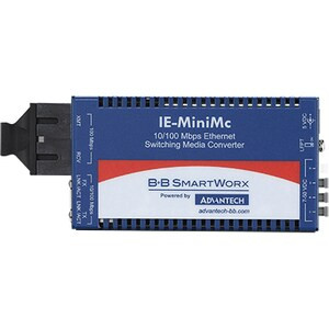 Advantech B+B SmartWorx Mini Hardened Media Converter, 100Mbps, Multimode 850nm, LFPT, 2km, SC, AC adapter - IMC-350I-M8-PS-A