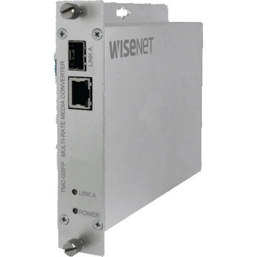 Hanwha TMC-GSFP Transceiver/Media Converter - 1 x Network (RJ-45) - Single-mode, Multi-mode - Gigabit Ethernet - 10/100/1000Base-TX - TMC-GSFP