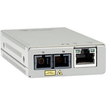 Allied Telesis MMC200LX/SC Transceiver/Media Converter - 1 x Network (RJ-45) - 1 x SC Ports - Single-mode - Fast Ethernet - 10/100Base-TX, 100Base-LX - 12.43 Mile - Power Supply - Wall Mountable, Rack-mountable - TAA Compliant - AT-MMC200LX/SC-960
