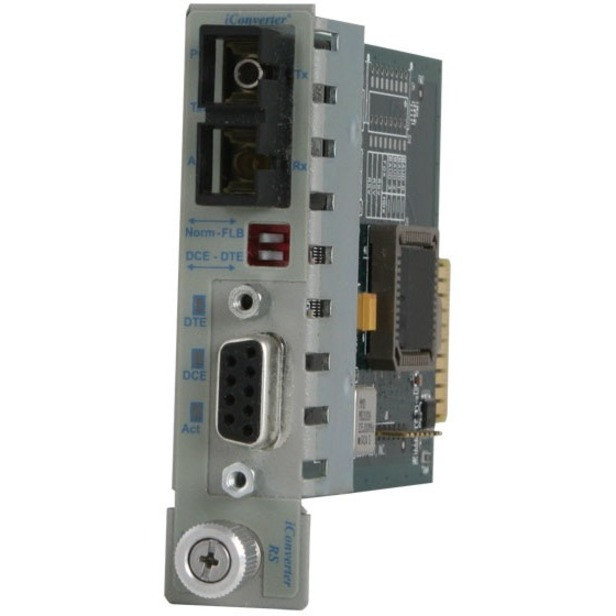 Omnitron Managed Serial RS-232 to Fiber Media Converter - 1 x LC Ports - DuplexLC Port - Multi-mode - 0.1 mil Fiber - 5 km - DC - 8766-0W