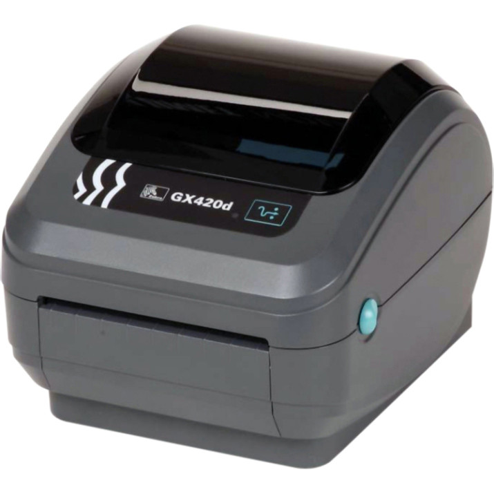 Zebra GX420d Desktop Direct Thermal Printer - Monochrome - Label Print - USB - Serial - With Cutter - LCD Display Screen - 4.09" Print Width - 6 in/s Mono - 203 dpi - Wireless LAN - 4.25" Label Width - 39" Label Length - GX42-202712-000