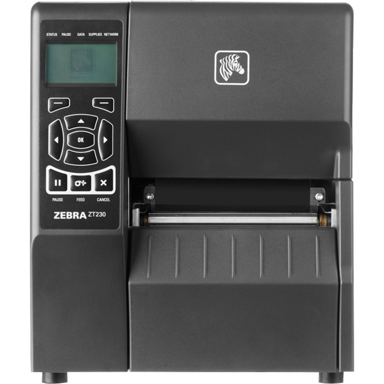 Zebra ZT230 Industrial Direct Thermal/Thermal Transfer Printer - Monochrome - Label Print - USB - Serial - LCD Display Screen - 4.09" Print Width - 6 in/s Mono - 300 dpi - Wireless LAN - 4.50" Label Width - 39" Label Length - ZT23043-T01A00FZ