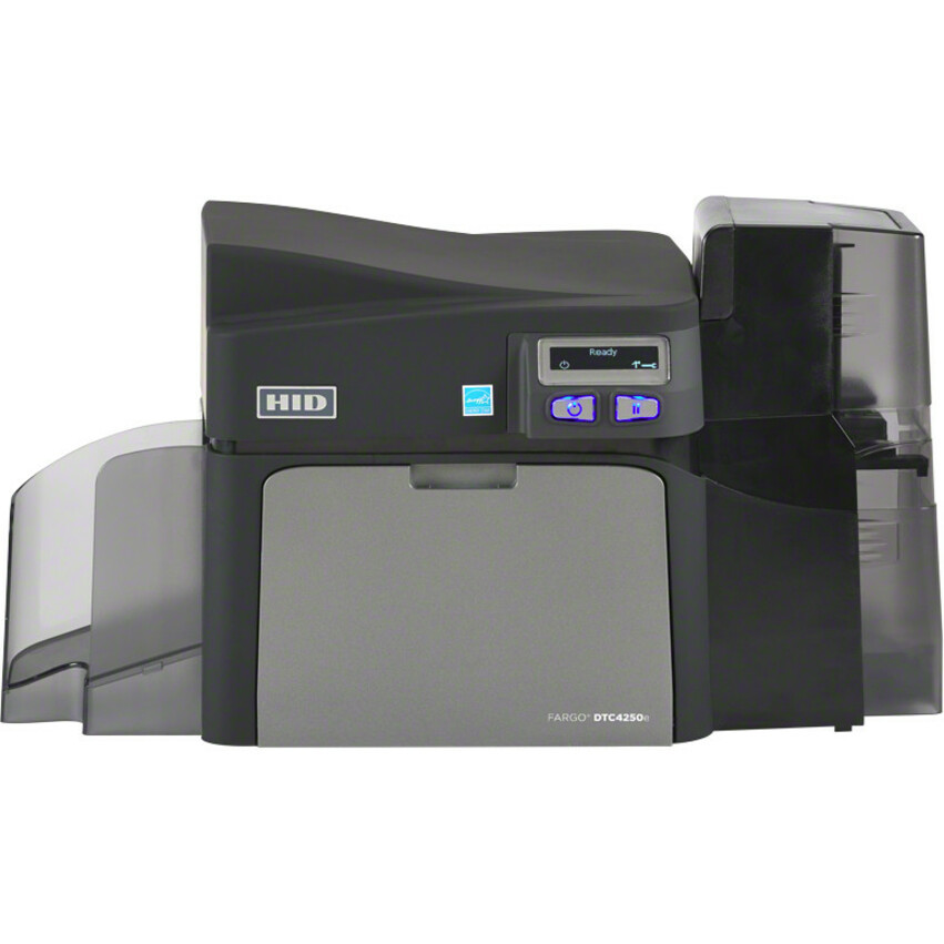 Fargo DTC4250e Desktop Dye Sublimation/Thermal Transfer Printer - Color - Card Print - USB - LCD Display Screen - 6 Second Mono - 24 Second Color - 300 dpi - 2.13" Label Width - 3.37" Label Length - 052602