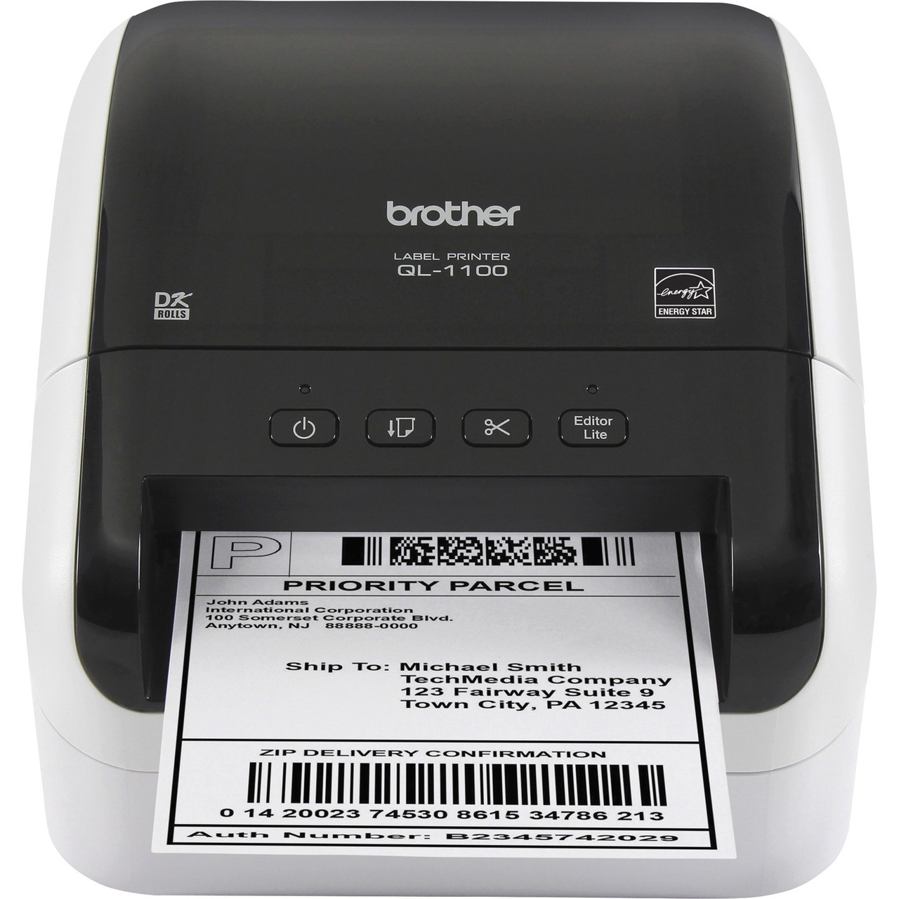 Brother QL-1100 Desktop Direct Thermal Printer - Monochrome - Label Print - USB - 4" Print Width - 4.33 in/s Mono - 300 dpi - 4.09" Label Width - 36" Label Length - QL-1100